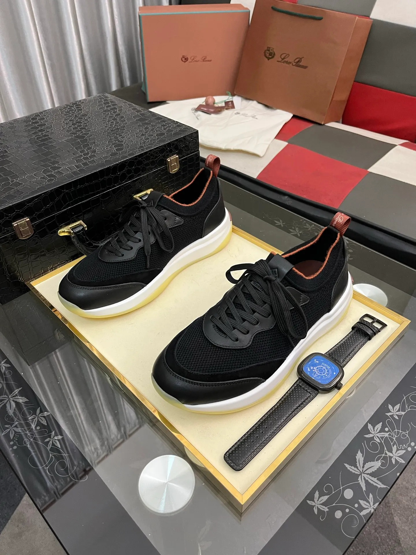 Men's men's shoes💰620⌚️⌚️Loro Piana - Loro Piana LP classic casual shoes, men's lace-up casual shoes and sneakers, high-quality lightweight and comfortable fabrics, suitable for outdoor leisure, the color is young and energetic, the upper is imported deerskin from Italy, it is great with sportswear or casual suits! Code number: 38-446️⃣Colors available